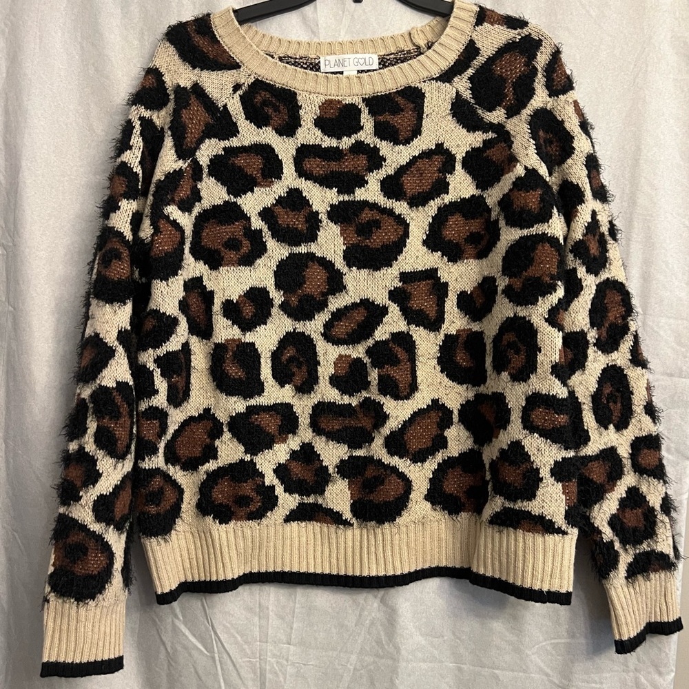 Leopard print juniors sweater
